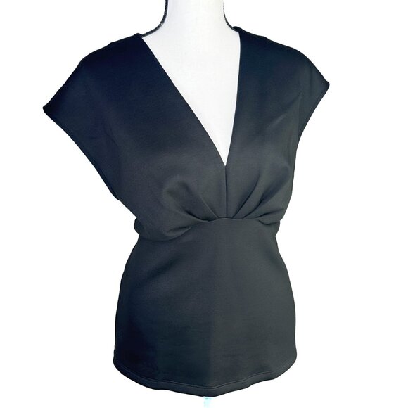 NWT Banana Republic V Neck Pleated Scuba Top - Picture 2 of 4